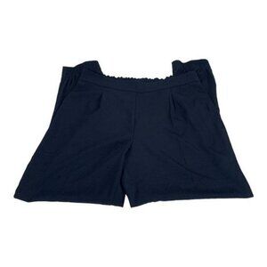 G By Giuliana Navy Paper-Bag Waist Pleated Shorts Size L